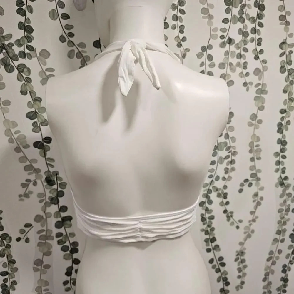 NWOT Carmen Marc Valvo White Swimsuit Top Size L - Picture 7 of 8